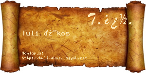 Tuli Ákos névjegykártya