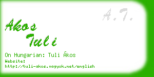 akos tuli business card
